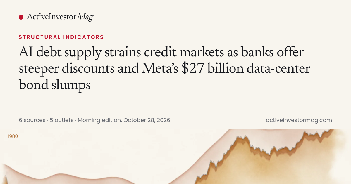 AI debt supply strains credit markets as banks offer steeper discounts ...